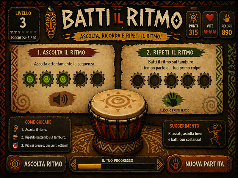 Batti il Ritmo - gioco didattico della categoria Educazione musicale