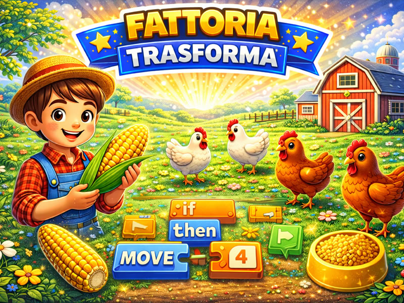 Fattoria trasforma - gioco didattico della categoria Pensiero computazionale e creatività