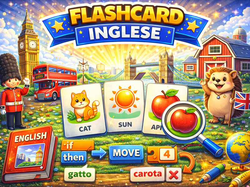 Flashcard - Inglese - gioco didattico della categoria Italiano e lingue straniere
