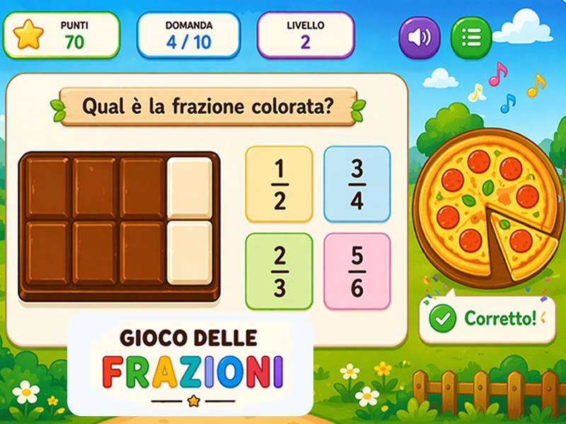 Gioco delle Frazioni - gioco didattico della categoria Matematica e calcolo