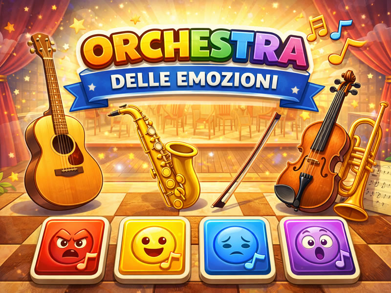 Orchestra delle emozioni - gioco didattico della categoria Educazione musicale