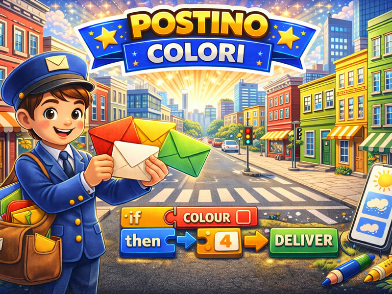 Il Postino dei colori - gioco didattico della categoria Pensiero computazionale e creatività