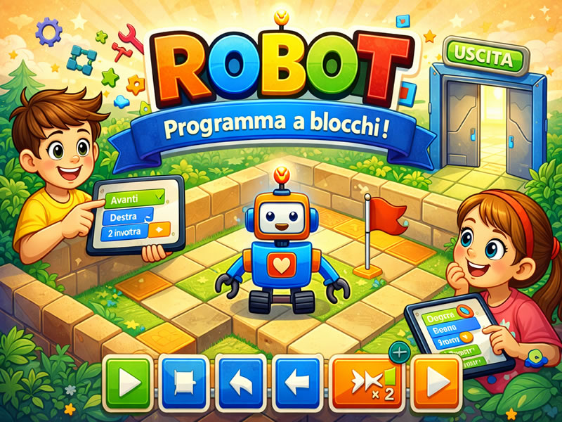 Robot - Programma con i blocchi! - gioco didattico della categoria Pensiero computazionale e creatività